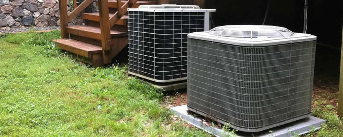 Heat pump installation and service units outside a home in Cherry Hill, NJ